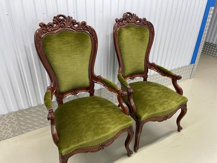 Antieke fauteuils, set van 2, Antiek en Kunst, Antiek | Meubels | Stoelen en Banken, Ophalen