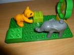 Duplo Groen plaatje met olifant, tijger, blokjes en struik, Kinderen en Baby's, Speelgoed | Duplo en Lego, Duplo, Ophalen of Verzenden