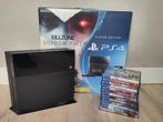 PlayStation 4 met een stapel spellen, Ophalen of Verzenden, Gebruikt, Zwart, Met 1 controller