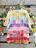 Prachtige vintage zeer unieke handgemaakte patchwork blouse, Kleding | Dames, Blouses en Tunieken, Ophalen of Verzenden, Zo goed als nieuw