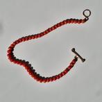 Bloedkoralen armbandje met gouden sluiting, Sieraden, Tassen en Uiterlijk, Armbanden, Ophalen of Verzenden, Zo goed als nieuw