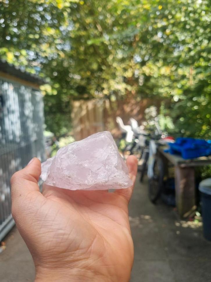 Rozenkwarts Ruw - 405 gram, Verzamelen, Mineralen en Fossielen, Ophalen