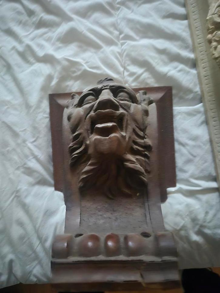 Houten Gezicht Ornament, Antiek en Kunst, Kunst | Beelden en Houtsnijwerken, Ophalen