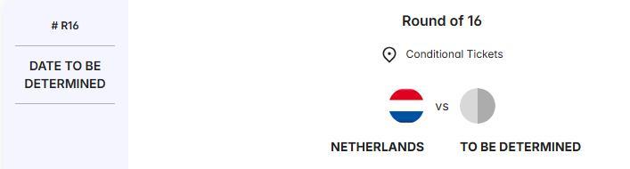 1 ticket FIFA World Cup 2026 1/8e (Nederland - N.T.B.), Tickets en Kaartjes, Sport | Voetbal, Eén persoon, Juli, Losse kaart, Nederlands elftal