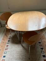 fritz hansen tafel en stoelen, Gebruikt, 50 tot 100 cm, Metaal, Overige vormen