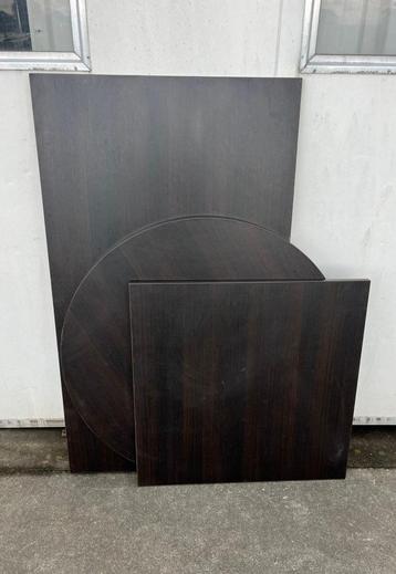 partij nette tafelbladen melamine wenge horeca bistro cafe beschikbaar voor biedingen