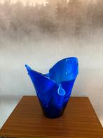 Zakdoek vaas, kobalt blauw, Antiek en Kunst, Antiek | Glas en Kristal, Ophalen of Verzenden