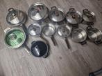 Pannen set, Huis en Inrichting, Keuken | Potten en Pannen, Ophalen of Verzenden, Gebruikt, Rvs, Pannenset