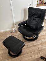 Stressless zwart, Huis en Inrichting, Fauteuils, Ophalen, Leer, Zo goed als nieuw, 75 tot 100 cm