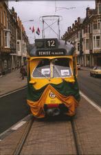h114: dia van HTM PCC 1117, Paul Krugerlaan, '80s, Verzamelen, Ophalen of Verzenden, Gebruikt, Tram, Overige typen