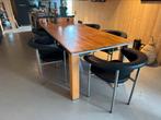 Eettafel eikenblad en poten 220-100. 76H, Huis en Inrichting, Tafels | Eettafels, Ophalen of Verzenden, Zo goed als nieuw