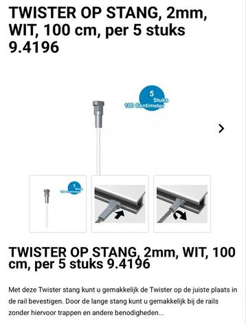 Artiteq Twister Stang 2mm (5 stuks) - Max 20kg beschikbaar voor biedingen