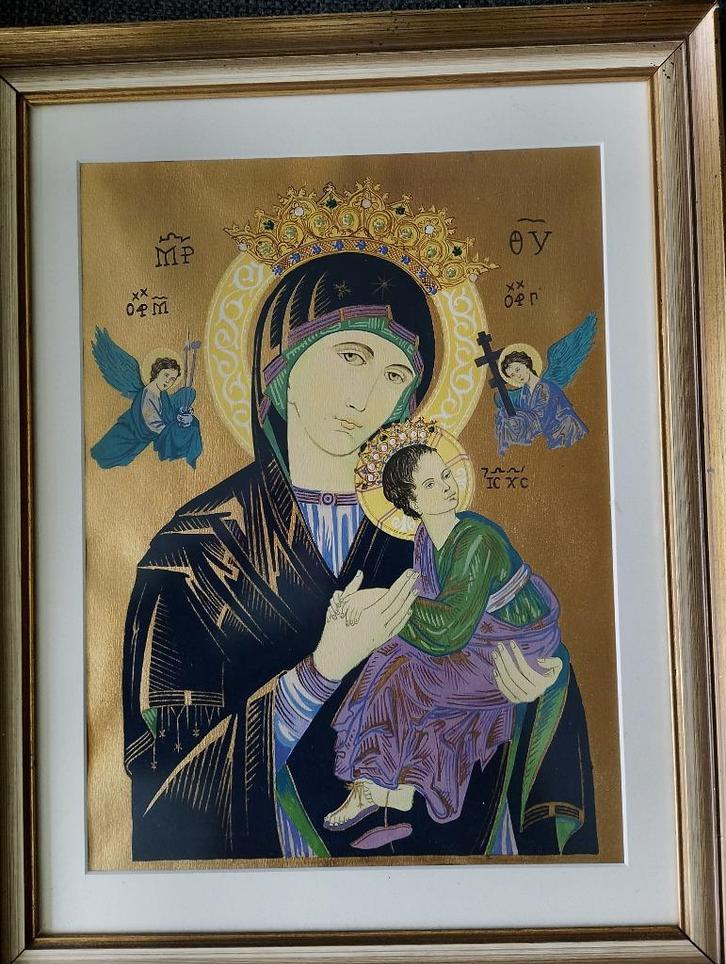Icoon: Madonna with child.  Samen met icoon Johannes €50, Antiek en Kunst, Antiek | Religie, Ophalen of Verzenden