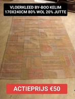 Nieuw vloerkleed By-Boo Kelim 170x240cm wol/Jutte nu €50, Ophalen, Industrieel landelijk koloniaal boheems barok brocante, 150 tot 200 cm