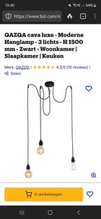 Hanglamp QAZQA Cava HL luxe 3 black, Huis en Inrichting, Ophalen of Verzenden, Zo goed als nieuw