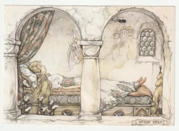 Efteling Doornroosje Anton Pieck voorbedrukte tekst / vlekje