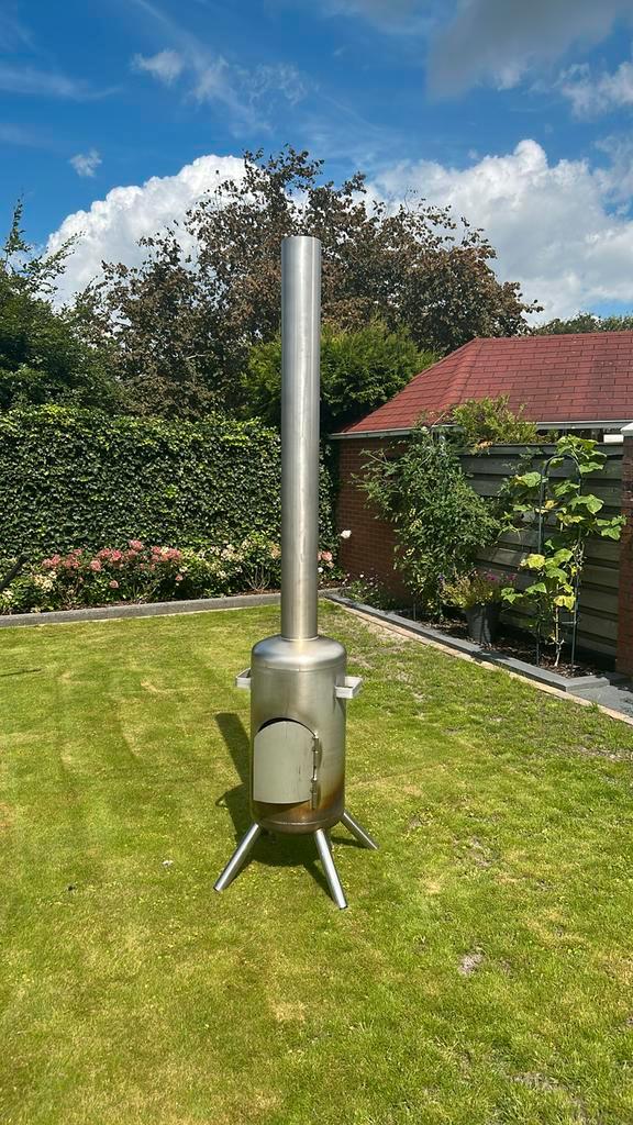 Rvs tuinkachel tuinhaard zwembadverwarming, Tuin en Terras, Tuinhaarden, Zo goed als nieuw, Ophalen