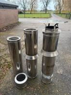 Dubbelwandige rvs rookgasafvoer pijp, Doe-het-zelf en Verbouw, Buizen en Afvoer, Ophalen, 2 tot 4 meter, Zo goed als nieuw, Rvs
