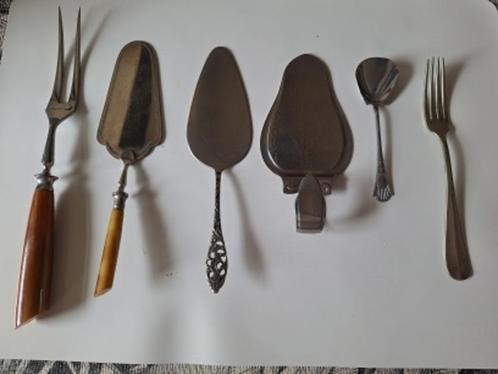 OUD BESTEK, taartschep, vleesvork, suikerschep, vork, Antiek en Kunst, Antiek | Bestek, Ophalen of Verzenden