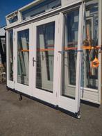 Kozijn met dubbele tuindeuren en zijramen, Ophalen, Glas, 120 cm of meer, 215 cm of meer