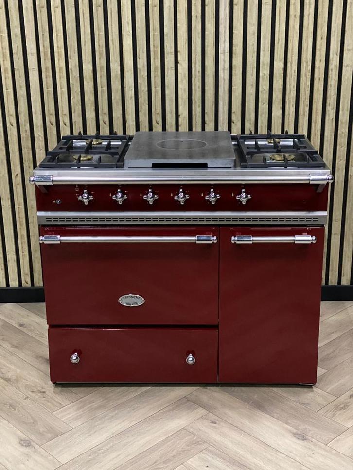 Prachtige Lacanche 5 pits Gas Bordeaux Blinkend Chroom, Witgoed en Apparatuur, Fornuizen, Gas, Grill, Ophalen of Verzenden
