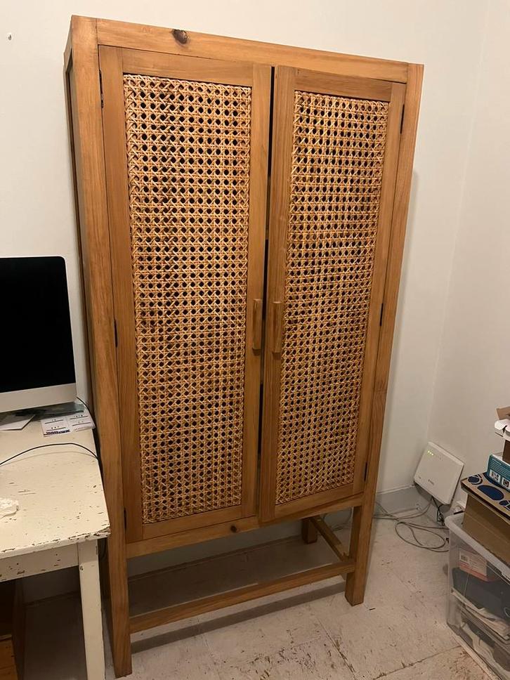 Kast Leen Bakker rotan/teak/webbing, Huis en Inrichting, Kasten | Overige, Zo goed als nieuw, Ophalen