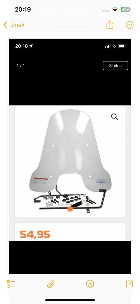 Scooter La souris BTC riva etc Windscherm nieuw, Fietsen en Brommers, Brommeronderdelen | Scooters, Zo goed als nieuw, Overige merken