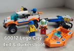 Lego City 4x4 & duikersboot set 60012, Ophalen of Verzenden, Gebruikt