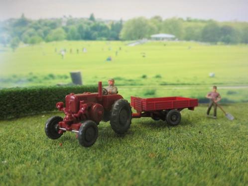 1937-1955 Lanz Bulldog Tractor D1506 Wiking met aanhanger, Hobby en Vrije tijd, Modelauto's | 1:87, Gebruikt, Hijskraan, Tractor of Landbouw
