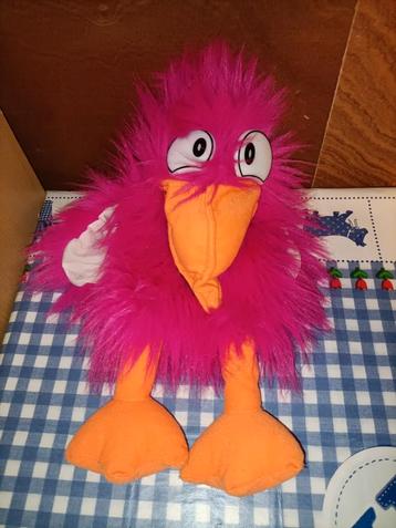 Roze kraai handpop vogel 40 cm groot  beschikbaar voor biedingen