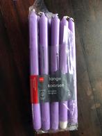 9 lila Lange kaarsen, Ophalen of Verzenden, Nieuw, Overige materialen, Minder dan 25 cm