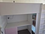 Mooie SMÅSTAD ikea hoogslaper met roze kastdeuren en lades, Ophalen, Eenpersoons, Zo goed als nieuw, 200 cm