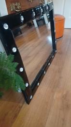 Zwarte Spiegel met Strass, Huis en Inrichting, Woonaccessoires | Spiegels, Ophalen of Verzenden, Zo goed als nieuw, Minder dan 100 cm