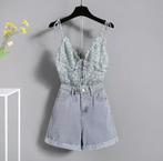 Top + denim shorts (set), Ophalen of Verzenden, Nieuw, Maat 38/40 (M), Zonder mouw