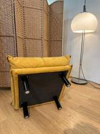 Gebruikt - Vintage Poef – Kaki Geel – Designstijl, 3533bg, Rolfbenz.nl, Rond, Ophalen of Verzenden