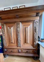 Kast eikenhout ranken dekenkast houtsnijwerk, Ophalen