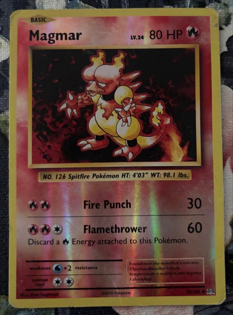 Pokémon Kaart - Magmar - Bekijk mijn andere advertenties!, Ophalen of Verzenden, Gebruikt, Losse kaart