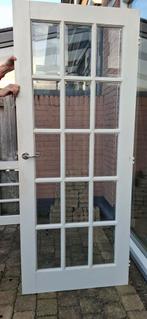 2 identieke binnendeuren met facet geslepen glas, Doe-het-zelf en Verbouw, Deuren en Horren, Ophalen, Glas, Binnendeur, 200 tot 215 cm