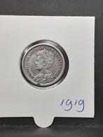 1/2 gulden 1919 Koningin Wilhelmina, ½ gulden, Zilver, Ophalen of Verzenden, Koningin Wilhelmina