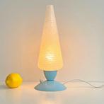 vintage Mid Century LAMP pastel blauw met glazen kelk retro, Huis en Inrichting, Lampen | Tafellampen, Gebruikt, Ophalen of Verzenden