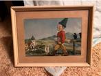 Vintage /Antiek schilderijtje kabouter 24,5 x 18,5, Ophalen of Verzenden