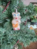 oude glazen kerstbal model beertje met banjo, Diversen, Kerst, Ophalen of Verzenden, Gebruikt