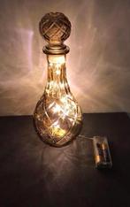 Rookglas Fles Lamp met Verlichting, Huis en Inrichting, Lampen | Hanglampen, Ophalen, Zo goed als nieuw, Glas, Minder dan 50 cm