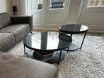 Salontafels, antraciet marmerpatroon/zwart glas, Huis en Inrichting, Tafels | Salontafels, Ophalen, 100 tot 150 cm, 50 tot 100 cm