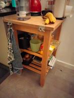 Houten Keukentrolley, Huis en Inrichting, Keuken | Complete keukens, Ophalen, Gebruikt, Bruin, Overige typen