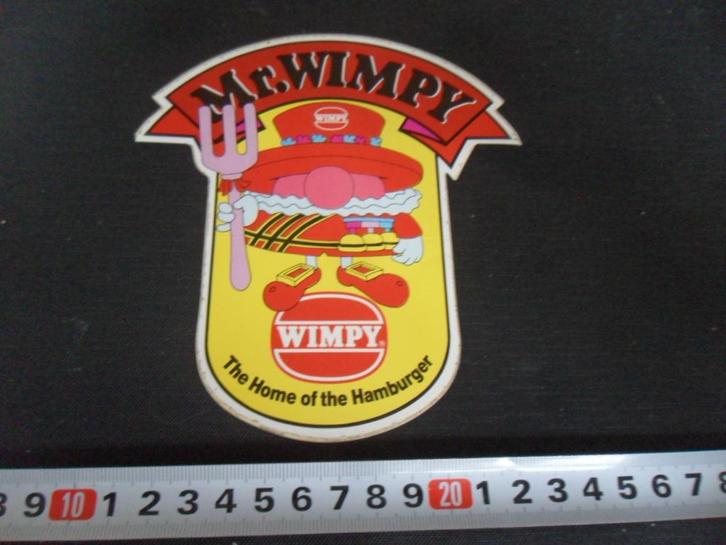 sticker Mr. WIMPY  The Home of the Hamburger, Verzamelen, Stickers, Zo goed als nieuw, Bedrijf of Vereniging, Ophalen