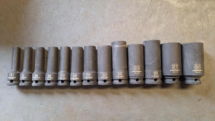 13x Kraftwerk LANGE kracht doppen Krachtdoppen 1/2" NIEUW, Auto diversen, Autogereedschap, Nieuw, Ophalen of Verzenden
