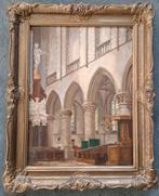 schilderij kerkinterieur 1943, Antiek en Kunst, Ophalen of Verzenden
