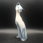 Prachtige  Vintage Grijs Blauwe Siamese Kat Poes 29cmh 1970, Ophalen of Verzenden, Zo goed als nieuw, Dier