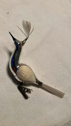 Vintage antieke kerstbal, vogeltje zilver, Diversen, Kerst, Ophalen of Verzenden, Zo goed als nieuw